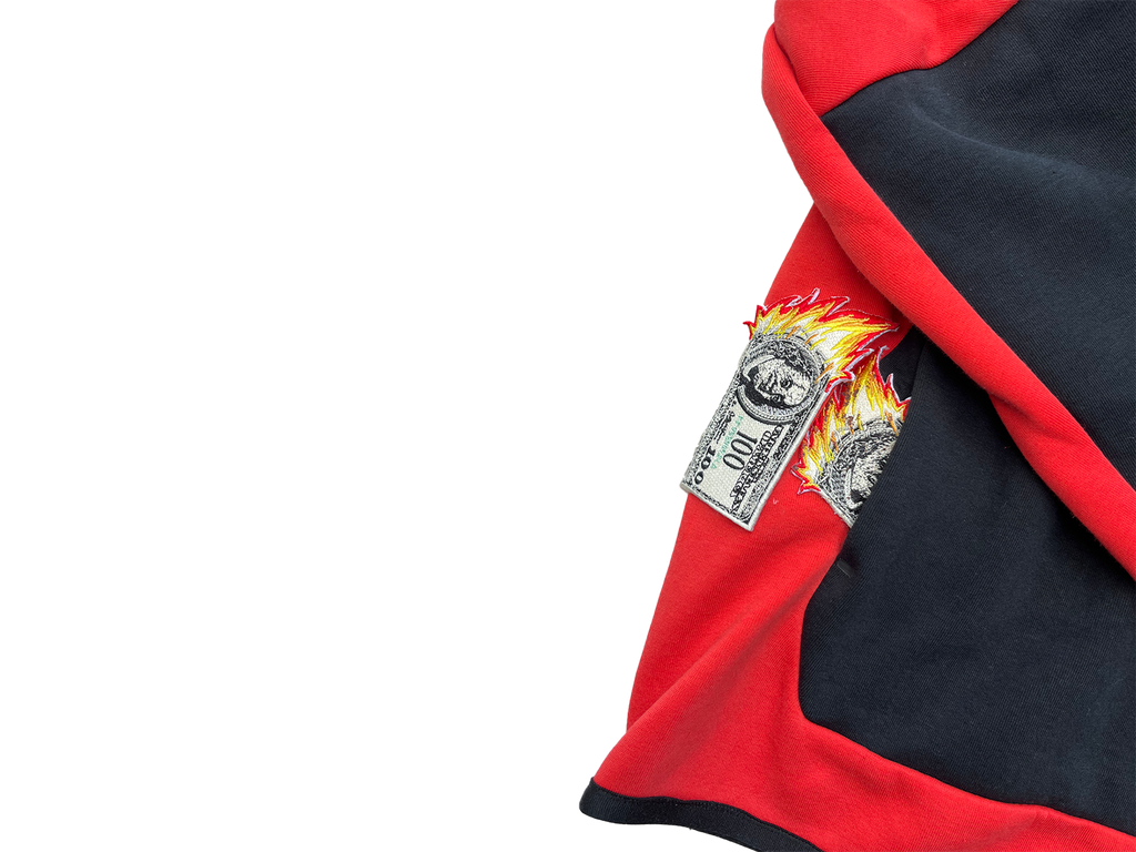 NIKE TECH FURRR "RED/BLACK/GREY" WITH SEWEN PATCHES